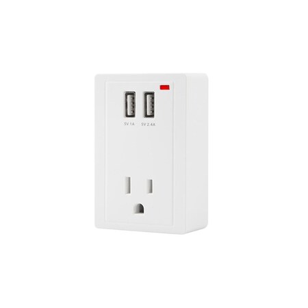 Monoprice Z-Wave Plus Wall Socket Plug-in Receptacle with 2 USB and 1 AC Port up 15654